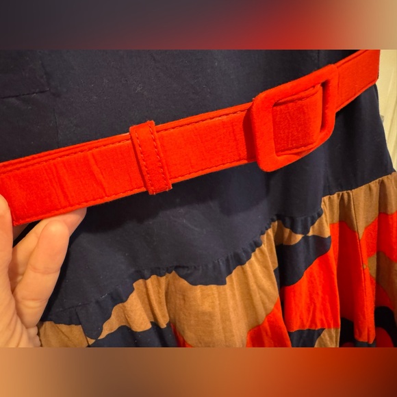 Milly Navy and Red Sleeveless Dress - Picture 4 of 6